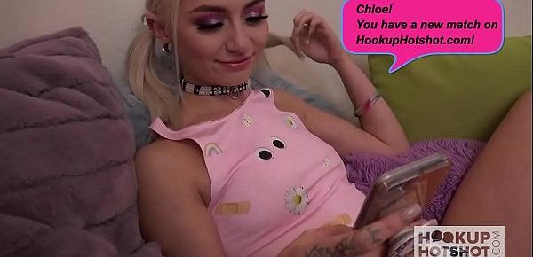  Teen Blonde Chloe gets destroyed by guy she met on dating site online